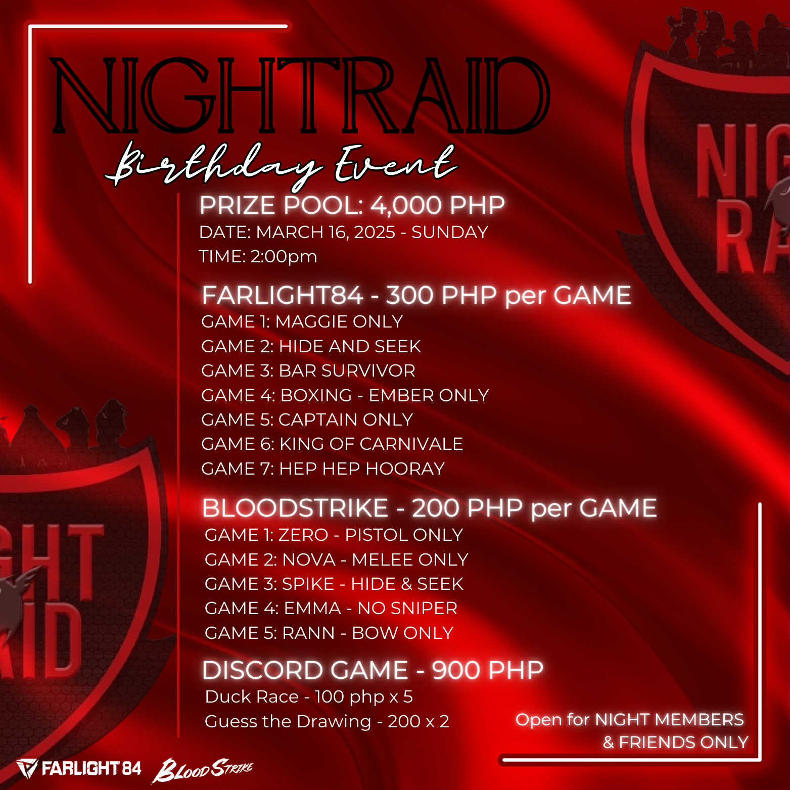 NIGHTRAID Birthday Event - March 16, 2025